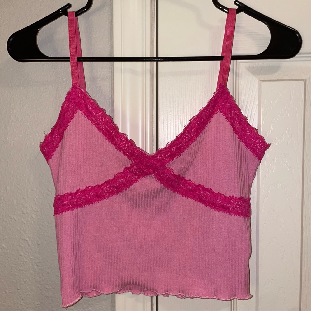 Pink lace tank top - Tilly's - Small